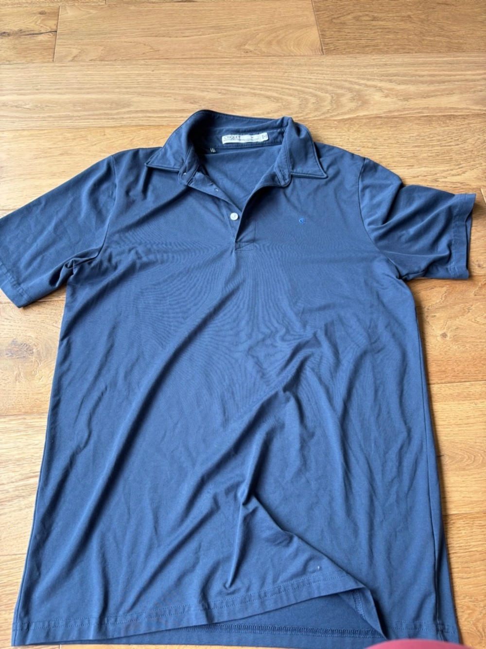 Criquet mens short sleeve polo medium blue